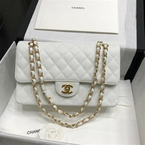 clean white chanel bag|chanel white bag 2020.